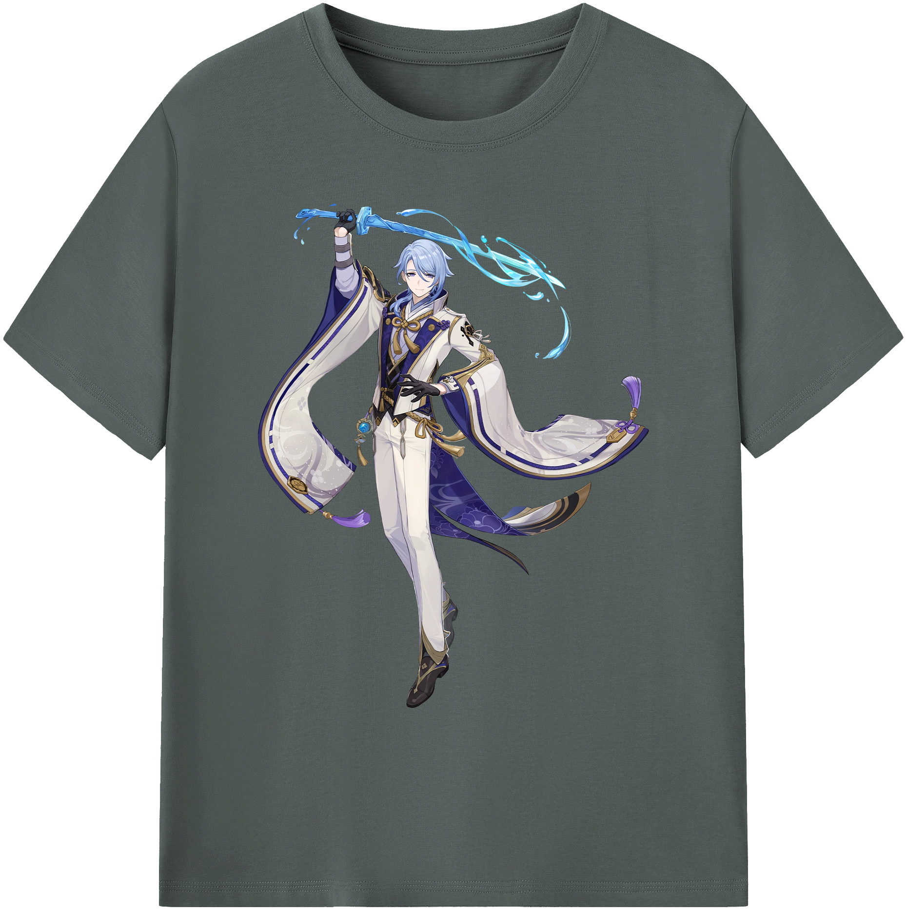 げんし神 神里綾人 かみさとあやと genshin Kamisato Ayato 綿100％ メンズ半袖Tシャツ｜肌触りやわらか＆通気性